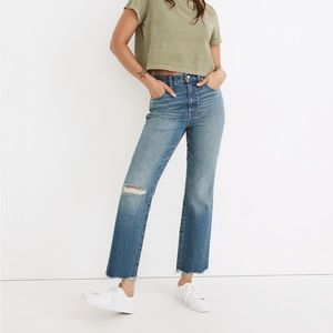 Madewell Cali Demi Boot ankle bootcut jean Danville wash ripped edition